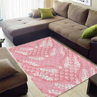 Soft Pink Mermaid Puakenikeni Maile Lei Area Rug