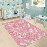 Soft Pink Mermaid Puakenikeni Maile Lei Area Rug
