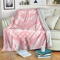 Soft Pink Mermaid Puakenikeni Maile Lei Blanket