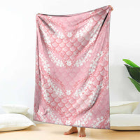 Soft Pink Mermaid Puakenikeni Maile Lei Blanket