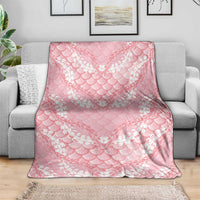 Soft Pink Mermaid Puakenikeni Maile Lei Blanket