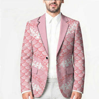 Soft Pink Mermaid Puakenikeni Maile Lei Blazer