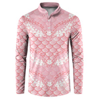 Soft Pink Mermaid Puakenikeni Maile Lei Button Sweatshirt