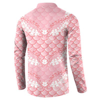 Soft Pink Mermaid Puakenikeni Maile Lei Button Sweatshirt