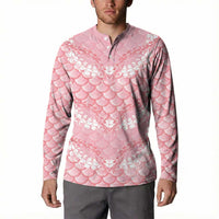 Soft Pink Mermaid Puakenikeni Maile Lei Button Sweatshirt