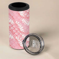 Soft Pink Mermaid Puakenikeni Maile Lei 4 in 1 Can Cooler Tumbler