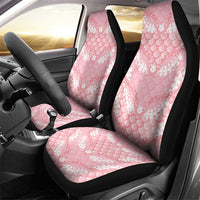 Soft Pink Mermaid Puakenikeni Maile Lei Car Seat Cover