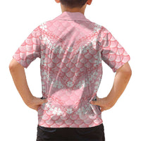 Soft Pink Mermaid Puakenikeni Maile Lei Family Matching Mermaid Dress and Hawaiian Shirt LT01 - Polynesian Pride