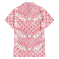 Soft Pink Mermaid Puakenikeni Maile Lei Hawaiian Shirt