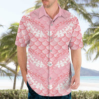 Soft Pink Mermaid Puakenikeni Maile Lei Hawaiian Shirt