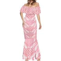 Soft Pink Mermaid Puakenikeni Maile Lei Mermaid Dress
