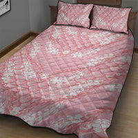 Soft Pink Mermaid Puakenikeni Maile Lei Quilt Bed Set LT01 - Polynesian Pride