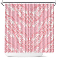 Soft Pink Mermaid Puakenikeni Maile Lei Shower Curtain