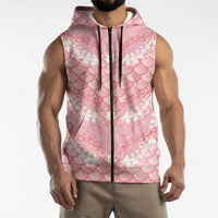 Soft Pink Mermaid Puakenikeni Maile Lei Sleeveless Zip Hoodie