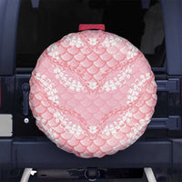 Soft Pink Mermaid Puakenikeni Maile Lei Spare Tire Cover