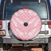 Soft Pink Mermaid Puakenikeni Maile Lei Spare Tire Cover