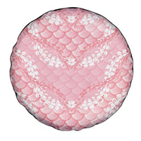 Soft Pink Mermaid Puakenikeni Maile Lei Spare Tire Cover