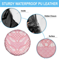 Soft Pink Mermaid Puakenikeni Maile Lei Spare Tire Cover