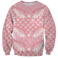 Soft Pink Mermaid Puakenikeni Maile Lei Sweatshirt