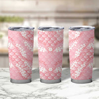 Soft Pink Mermaid Puakenikeni Maile Lei Tumbler Cup