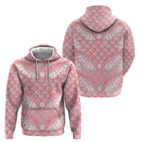Soft Pink Mermaid Puakenikeni Maile Lei Zip Hoodie