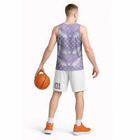 Lilac Mermaid Puakenikeni Maile Lei Basketball Jersey