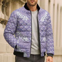 Lilac Mermaid Puakenikeni Maile Lei Bomber Puffer Jacket