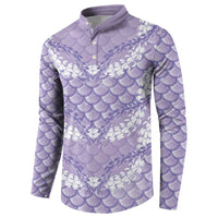 Lilac Mermaid Puakenikeni Maile Lei Button Sweatshirt