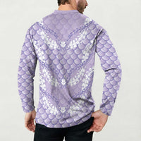 Lilac Mermaid Puakenikeni Maile Lei Button Sweatshirt