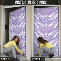 Lilac Mermaid Puakenikeni Maile Lei Door Cover