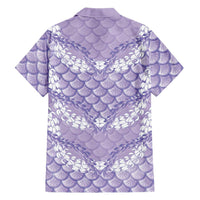 Lilac Mermaid Puakenikeni Maile Lei Hawaiian Shirt
