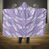 Lilac Mermaid Puakenikeni Maile Lei Hooded Blanket