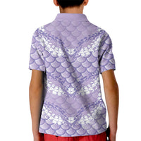 Lilac Mermaid Puakenikeni Maile Lei Kid Polo Shirt