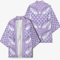 Lilac Mermaid Puakenikeni Maile Lei Kimono