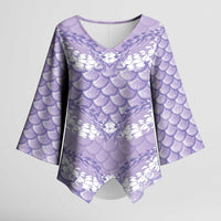 Lilac Mermaid Puakenikeni Maile Lei Kimono Sleeve Blouse