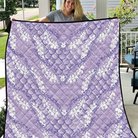 Lilac Mermaid Puakenikeni Maile Lei Quilt