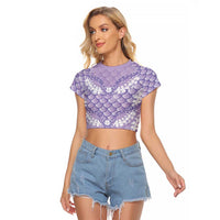 Lilac Mermaid Puakenikeni Maile Lei Raglan Cropped T Shirt