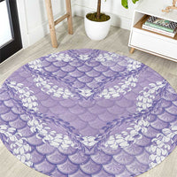 Lilac Mermaid Puakenikeni Maile Lei Round Carpet LT01 Purple - Polynesian Pride