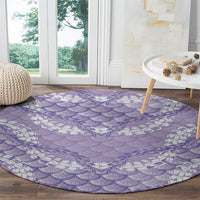 Lilac Mermaid Puakenikeni Maile Lei Round Carpet LT01 - Polynesian Pride