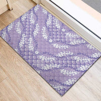 Lilac Mermaid Puakenikeni Maile Lei Rubber Doormat
