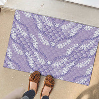 Lilac Mermaid Puakenikeni Maile Lei Rubber Doormat