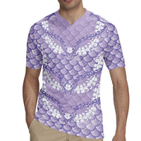 Lilac Mermaid Puakenikeni Maile Lei Rugby Jersey