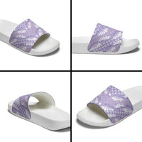 Lilac Mermaid Puakenikeni Maile Lei Slide Sandals