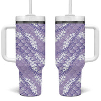 Lilac Mermaid Puakenikeni Maile Lei Tumbler With Handle