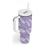 Lilac Mermaid Puakenikeni Maile Lei Tumbler With Handle