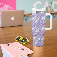 Lilac Mermaid Puakenikeni Maile Lei Tumbler With Handle
