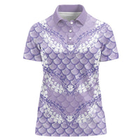 Lilac Mermaid Puakenikeni Maile Lei Women Polo Shirt