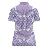 Lilac Mermaid Puakenikeni Maile Lei Women Polo Shirt