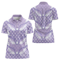 Lilac Mermaid Puakenikeni Maile Lei Women Polo Shirt