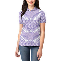 Lilac Mermaid Puakenikeni Maile Lei Women Polo Shirt